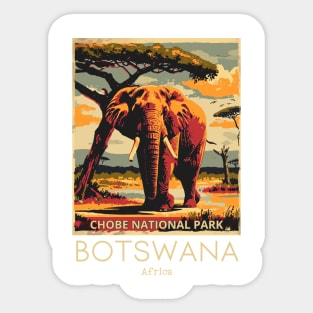 A Vintage Travel Illustration of Chobe National Park - Botswana Sticker